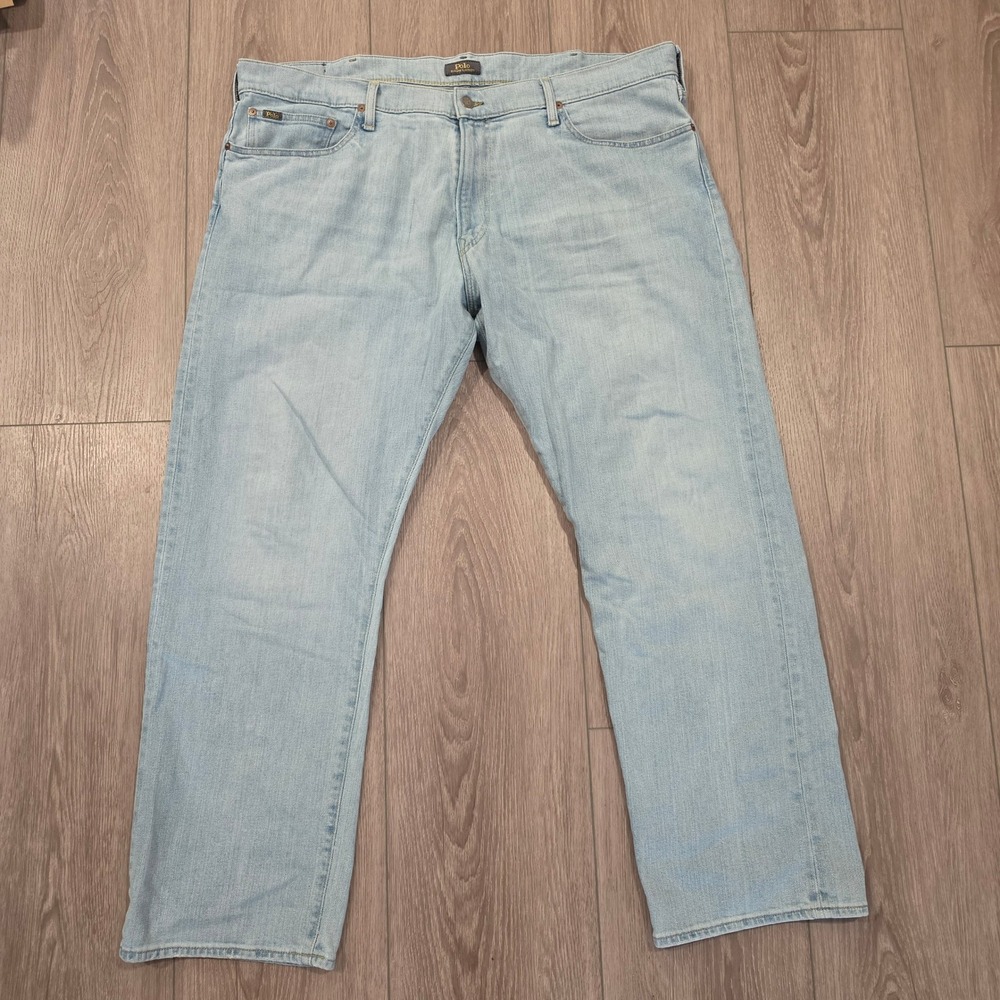 Polo Ralph Lauren Mens Light Wash Straight Leg Denim Jeans Blue 40x32 RN 41381